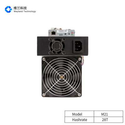 Bitcoin Whatsminer M21 28TH , 1680W BTC Asic Miner with 2 fan
