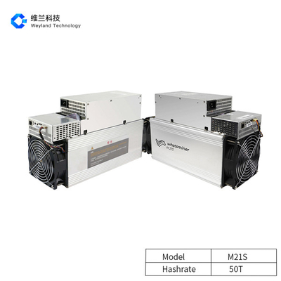 SHA 256 Whatsminer Bitcoin Miner , 3380W Whatsminer M21s 50th/S