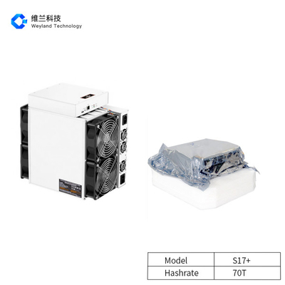 Bitcoin Antminer S17+ 70t 82db 9.8kg Front And Rear Double Tube Fans
