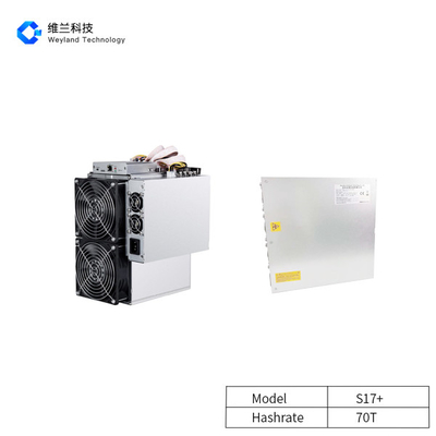 Bitcoin Antminer S17+ 70t 82db 9.8kg Front And Rear Double Tube Fans