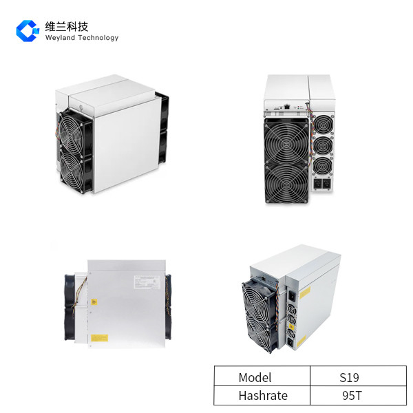 BTC Asic Antminer S19 95Th/s  four fan structure for Bitcoin mining
