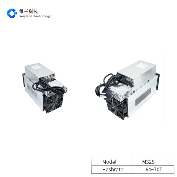 SHA 256 Asic BTC Miners Whatsminer M32 66T With Two Cooling Fans